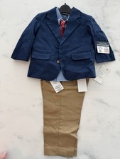 NAUTICA 4 pc Dress Suit Outfit SET Pants SHIRT Tie Blazer Jacket BOYS 12 Months
