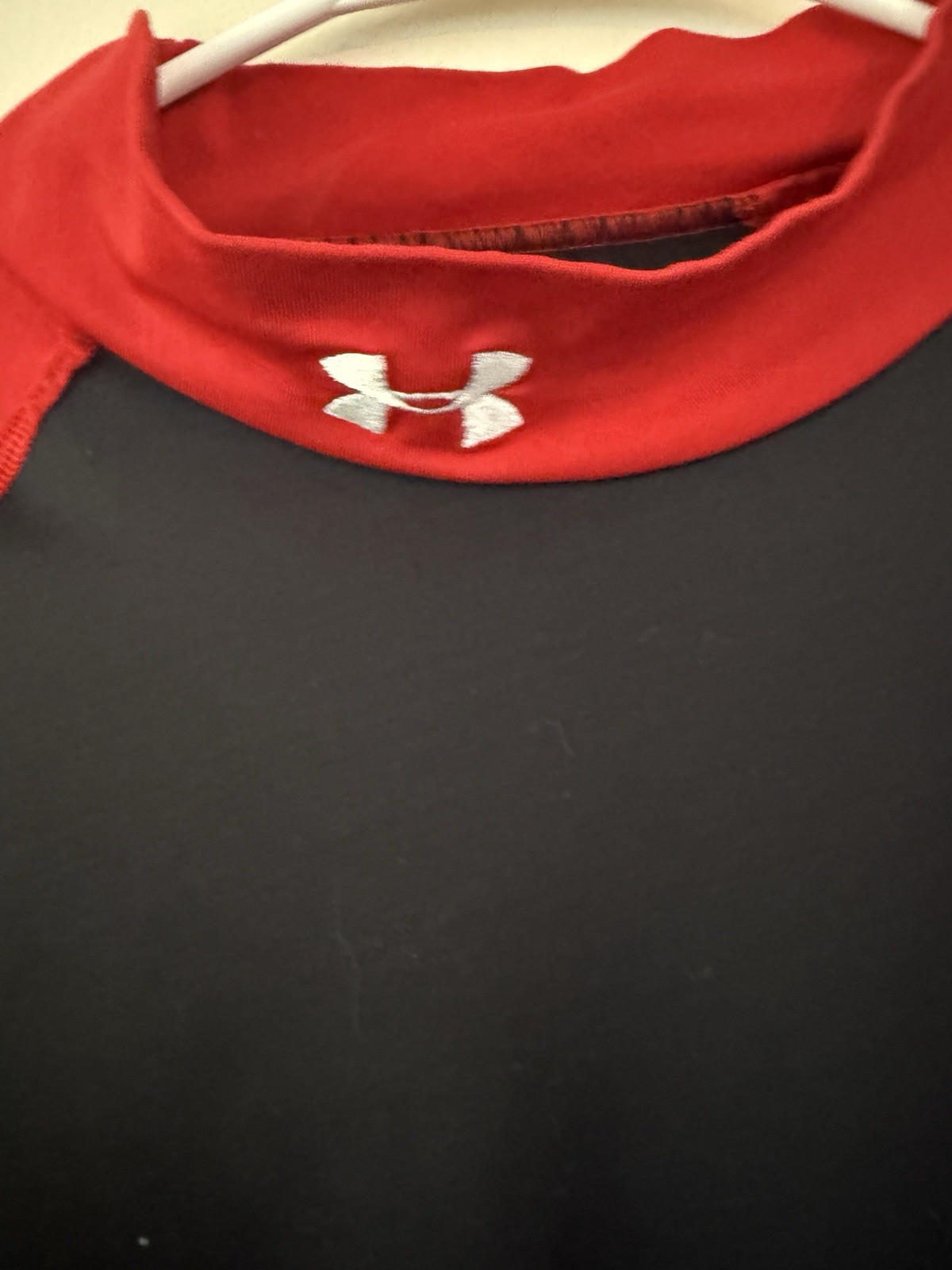 Under Armour HeatGear Long Sleeve Compression Shirt Black Red Men’s L thumbnail 2