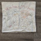 Vtg Hand Embroidered Owls on Branch " We're From The Owl Country MCM Pillowcase