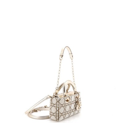Christian Dior Lady D-Joy Bag Cannage Pearl Beaded Leather Micro
