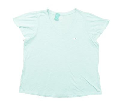 Maurices 24/7 Women's Plus Size 1X Mint Green V-Neck Flutter Sleeve Tee NWT