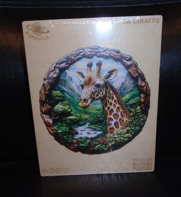 NIB PIJESAKSA 3D GIRAFFE WOODEN PUZZLE 8.5" X 8.3" - Image 1 of 2