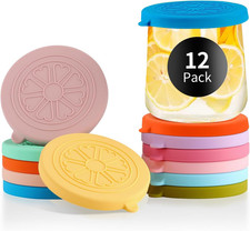 Oui Yogurt Jar Lids Silicone 12 Pack Colorful Covers Fit for 5 Oz Oui Yogurt G