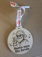 6 7 Christmas Ornament Santa Design