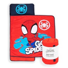 Kids Nap Mat with Embedded Pillow Blanket Soft 46"x20" Microfiber Sleepin...