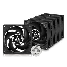 ARCTIC P8 PWM PST Black 5 Pack 80 mm Case Fan PWM Sharing Technology PST PC