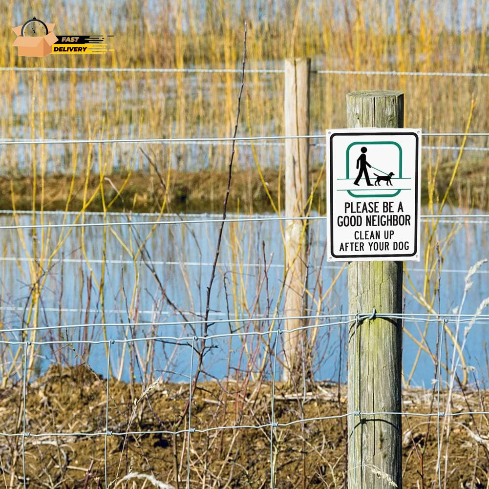 как выглядит TISOSO Please Be a Good Neighbor Clean up after Your Dog Sign Industrial Warnin фото