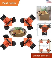 4 Pack Angle Clamps for Easy Assembly of Wood Projects - Adjustable Size