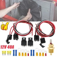 185 On 175 Off Thermostat 12v 40 Amp Dual Electric Cooling Fan Wiring Relay Kit