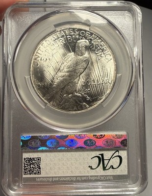 1922 $1 CACG MS 63 CAC Peace Silver Dollar | eBay