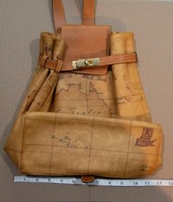 Zaino Alviero Martini 1A Classe Tan Geo Coated in tela e pelle con patta