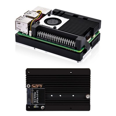 Armor Gehäuse mit CN01 M.2 MKey PCIe 3.0 Adapter für Raspberry Pi 5, unterstü...
