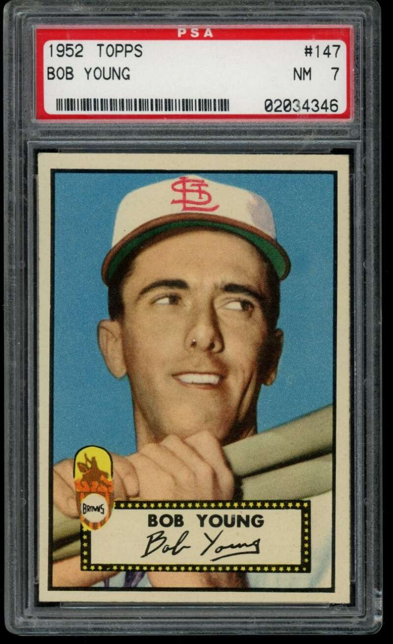 1952 Topps #147 Bobby Young PSA 7 RC Rookie St. Louis Browns  (4346)