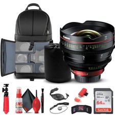 Canon CN-E 14mm T3.1 L F Cinema Prime Lens (EF Mount) 8325B001 + BackPack + More