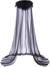 Evil Queen Cosplay Super Villain Cloak Steampunk Feather Collar Witch Cape