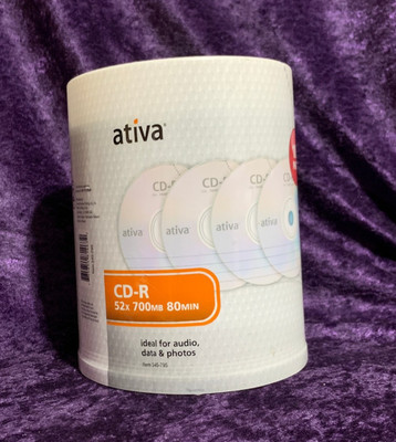 Ativa CD-R /  52 x 700mb  / 80min 100 Pack/  NEW SEALED