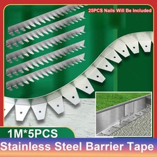 5M Stainless Steel Garden Edging Lawn Grass Border Edge w/25 STRONG Peg Flexible