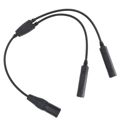 5.2 Mic & 6.3 Speaker Dual GA Plug Adapter Cable for Airbus 5 Pin XLR Headset