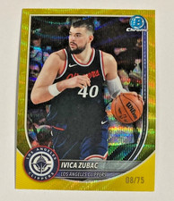 2025-26 BOWMAN CHROME IVICA ZUBAC YELLOW WAVE REFRACTOR SP #/75 CLIPPERS