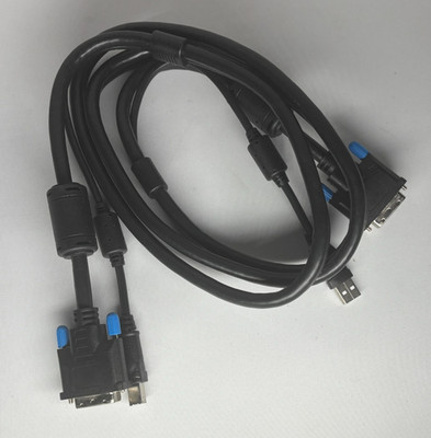 DVI-D Dual Link + USB KVM Kabel 1,8m schwarz/blau High Speed Kabel