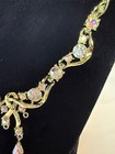 vintage sign, Cora aurora borealis AB rhinestone gold town for drop necklace1950 — photo 3
