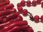 VINTAGE DEEP NICE NATURAL RED CORAL NECKLACE, 925 Clasp 👍 — photo 4