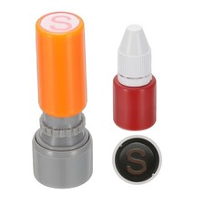 Patikil Stamp L Alphabet 10Mm Round English Letter Stamp Name Stamp With Red In 