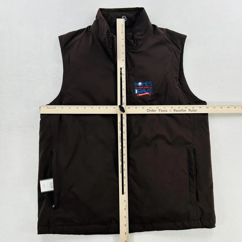 B. Draddy Vest Mens Large Brown Lawrence Goose Down Puffer Golf Full Zip NEW! image 3
