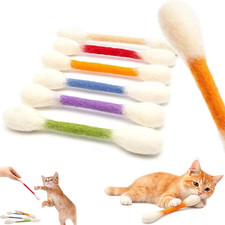 Cotton Swabs Cat Toys with Catnip Kitten Chew Sticks for Indoor Boredom Durable