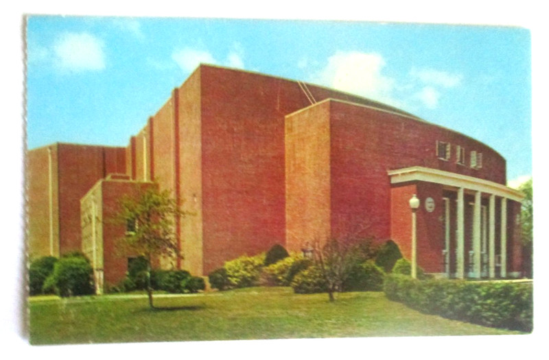 Chrome postcard of CAMP THEATRE MARINE CORPS BASE CAMP LEJEUNE, NC