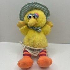 Vintage 1980's Sesame Street Baby Big Bird Hasbro Softies Plush Toy 11". Diaper