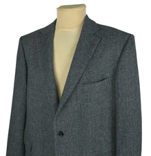 Daks Mens Gray Wool Herringbone Blazer Jacket Size EU 58 / US 48R (3XL)