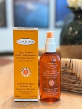 SUNSCREEN SPRAY RADIANT OIL SPF4 INTENSIVE TANNING HAIR BODY BY CLARINS Rare