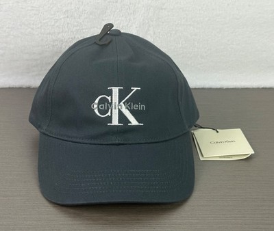 Calvin Klein Men's Dark Gray Monogram Logo Baseball Cap / Hat One Size NWT
