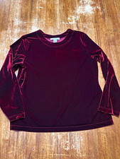 Witchy Whimsigoth Fairy Grunge Women s L Burgundy Velvet long Sleeve Pullover