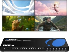OREI HDMI 4K Quad Multi Viewer Matrix Switcher 4-IN 4-OUT PIP Remote HDS-404MV