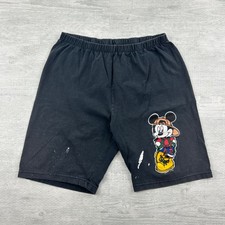 Vintage 90s Disney Mickey Mouse Shorts Size Small Black Jerry Leigh Cotton