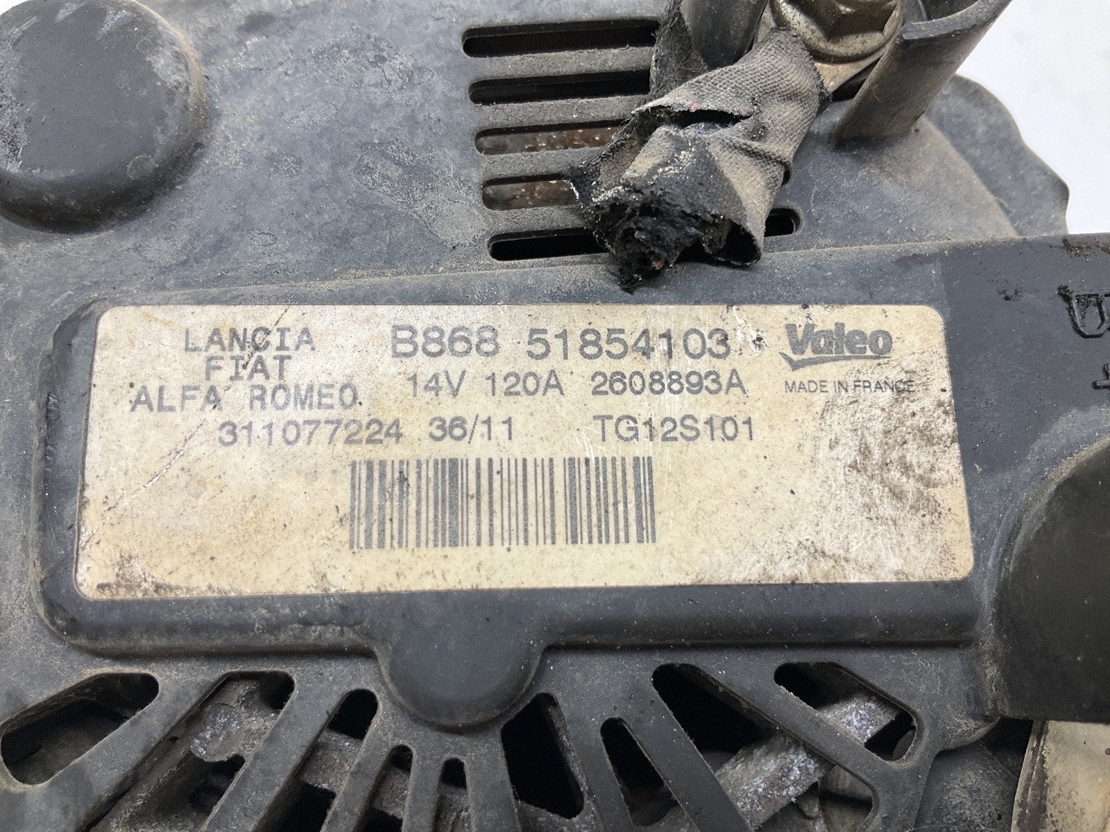alternatore FIAT GRANDE PUNTO 2005-2008 51859037 71795808 350A1000 75 A 12 V