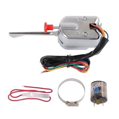 JDMSPEED New Chrome 12V Universal Street Hot Rod Turn Signal Switch 