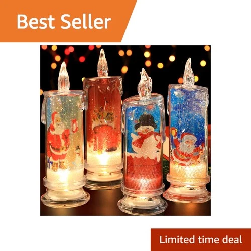 SupBri LED Candles, Santa Snowman, Set of 4 - product listing photo
