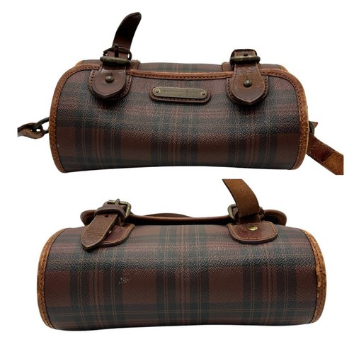 572 Polo Ralph Lauren Shoulder Bag Checked Brown Vintage Limited Edition VHTF Ra - Picture 6 of 14