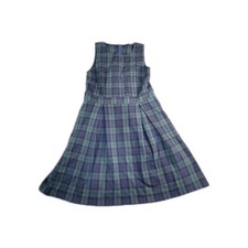 Brandy Melville Women's One Size Plaid Jumper Dress Green Blue Tartan C8-119