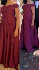 Mulberry One-Shoulder Bridesmaid Formal Dress Floor-Length A-Line Size 12 Slit