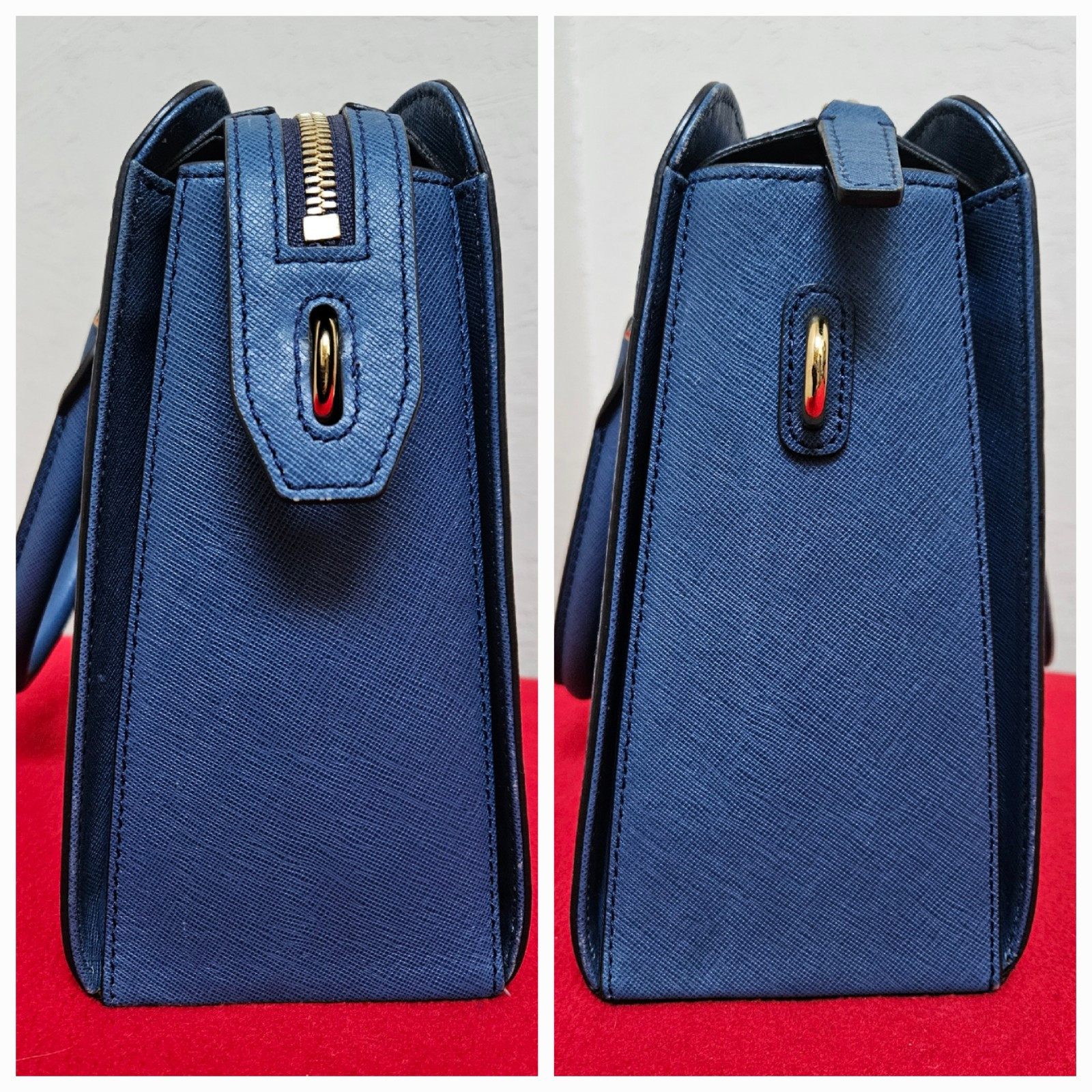 MCM Blue Handbag Satchel AUTHENTIC — image 14