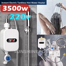 Electric Instant Water Heater Tankless Hot Shower For Kitchen Bathroom 3500W  UK