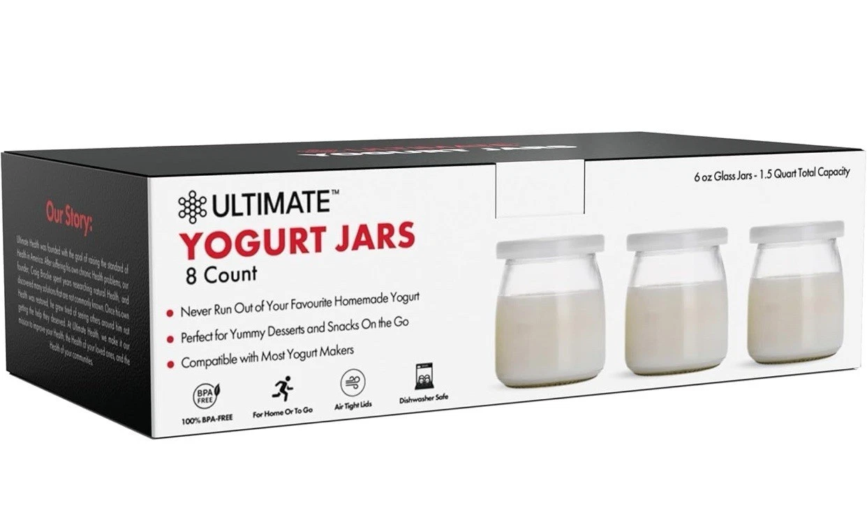 Ultimate Yogurt Jars 8 Count Small Glass Yogurt Cups With Lids