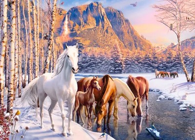 Puzzle (180 T.) Winterschmelze (Castorland) NEU/OVP