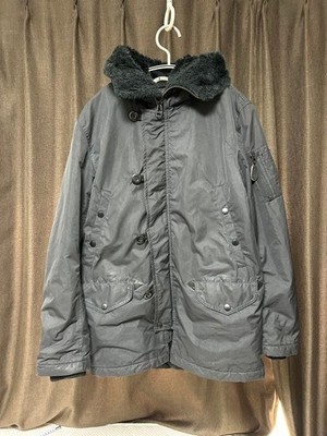 Schott N-3B Fur Hoodie Jacket Blouson Men Size 38 Genuine