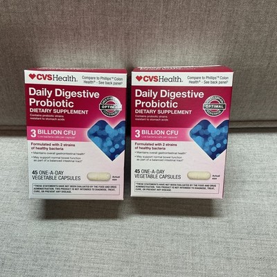CVS Health Daily Digestive Probiotic 3 billion CFU 45 Count Each Lot of 2