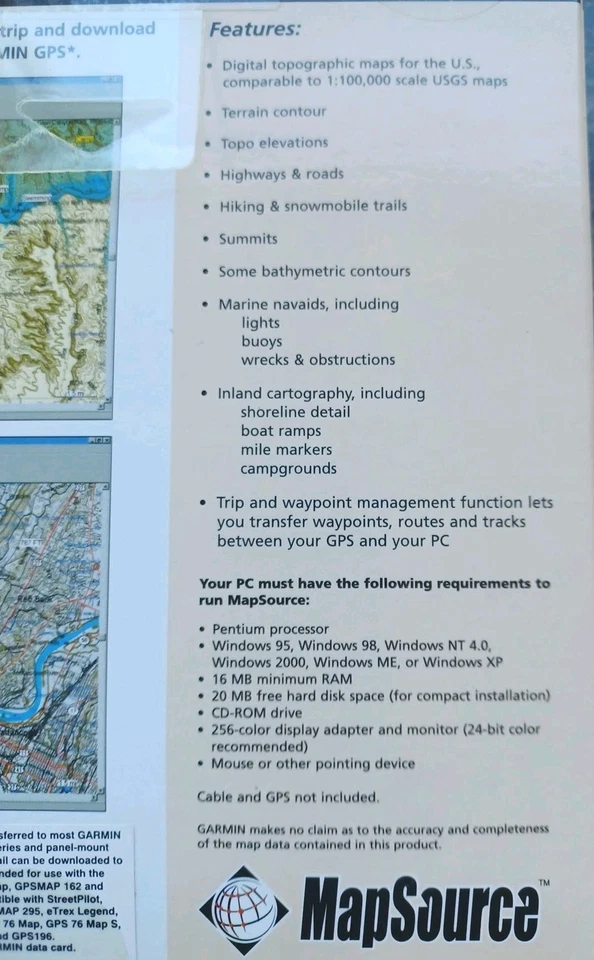 Garmin MapSource USA Topo CD-ROM Trip & Waypoint Management 010-10215-02 NEW - Image 3 of 4